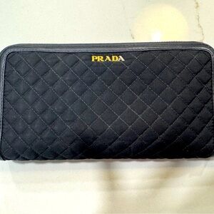 ✨ Prada Quilted Nylon Zip-Around Wallet - Black ✨